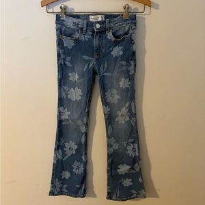 Abercrombie Kids High Rise Flare Jeans | Floral Print | Girls Size 7/8 Long